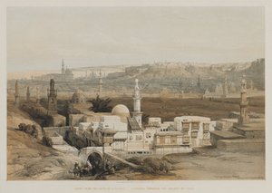 Ägypten und Nubien, Band III: Kairo vom Tor von Citzenib, Blick in Richtung Wüste von Suez von Louis Haghe