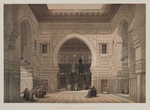 Ägypten und Nubien, Band III: Innenraum der Moschee des Sultans El Ghoree von Louis Haghe
