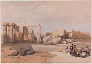 Ägypten und Nubien, Band II: Fragmente der großen Kolosse im Memnonium, Theben von Louis Haghe