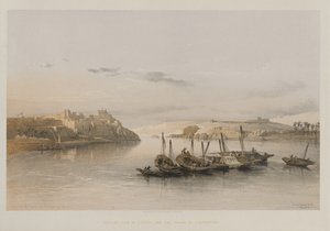 Ägypten und Nubien, Band II: Gesamtansicht von Esouan und der Insel Elephantine, 1848