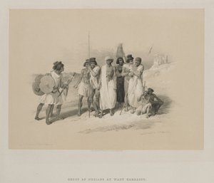 Ägypten und Nubien, Band II: Gruppe von Nubiern-Wady Kardasey, 1847 von Louis Haghe