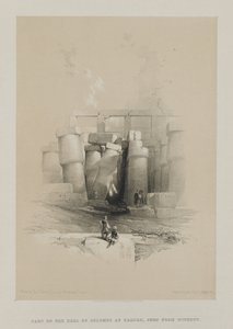 Ägypten und Nubien, Band II: Teil der Säulenhalle in Karnak, Theben, 1847 von Louis Haghe