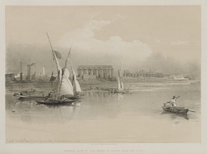 Ägypten und Nubien, Band I: Gesamtansicht der Ruinen von Luxor, vom Nil von Louis Haghe