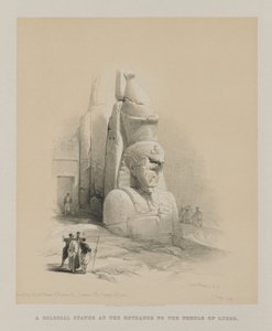 Ägypten und Nubien, Band I: Einer von zwei kolossalen Statuen von Ramses II. Eingang zum Tempel von Luxor von Louis Haghe
