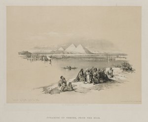Ägypten und Nubien, Band I: Pyramiden von Gizeh, vom Nil aus, 1846