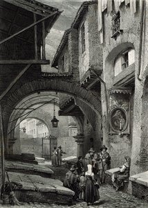 Das Ghetto, Rom, graviert von S.V. Hunt, Cassell und Company, 1847 von Louis Haghe