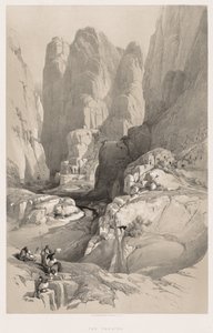Das Heilige Land, Syrien, Idumäa, Arabien, Ägypten & Nubien Band III: Eingang zu Petra, 1842 von Louis Haghe