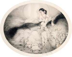 Dame mit Kamelien, ca. 1917 von Louis Icart