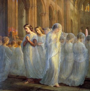 Das Gedicht der Seele; Erste Kommunion. Gemälde von Anne Francois Louis Janmot (1814-1892) von Louis Janmot