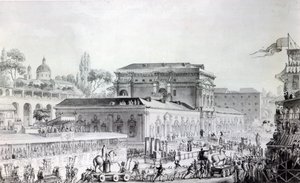 Antiquitäten, die in Herculaneum gefunden wurden, werden ins Museum von Neapel transportiert, ca. 1782 von Louis Jean Desprez