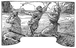 Illustration von Louis Rhead (1857-1926) für den Roman „Die Schatzinsel“ von Robert Louis Stevenson (1850-1894) 1915 von Louis John Rhead