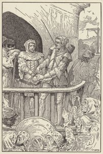 Little John schnitt hastig Will Stutelys Fesseln durch von Louis John Rhead