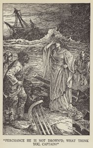 Vielleicht ist er nicht ertrunken; was denken Sie, Kapitän? von Louis John Rhead