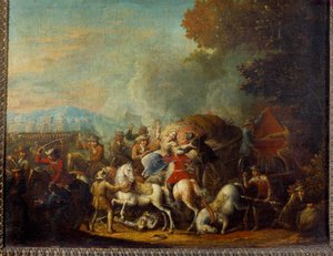 Der Angriff auf einen Wagen durch Räuber von Louis Joseph  Watteau