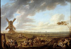 Ansicht von Lille vom Gott von Marcq aus. Gemälde von Louis Joseph Watteau genannt Watteau de Lille (1731-1798) von Louis Joseph  Watteau