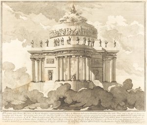 Der Tempel der Minerva, für das "Chinea"-Fest