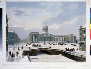 Die Kasaner Kathedrale in St. Petersburg von Louis Jules Arnout