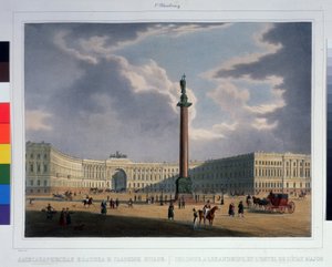Die Alexandersäule, Blick vom Hauptquartier der Großen Armee von Louis Jules Arnout