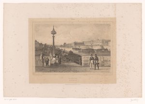 Ansicht des Palais du Louvre von der Pont Neuf von Louis Julien Jacottet