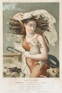 Brumaire (Oktober-November), zweiter Monat des republikanischen Kalenders, graviert von Tresca, Französisch, ca. 1794 von Louis Lafitte
