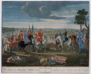 Die Gefangennahme von Marschall Tallard und das Treiben von 4000 Pferden in die Donau bei der Schlacht von Blenheim im Jahr 1704, um 1760 von Louis Laguerre