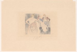 Zwei Cancan-Tänzerinnen mit erhobenen Beinen von Louis Legrand (signed by artist)