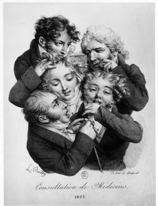 Konsultation mit Ärzten, von Louis Boilly von Louis Leopold Boilly
