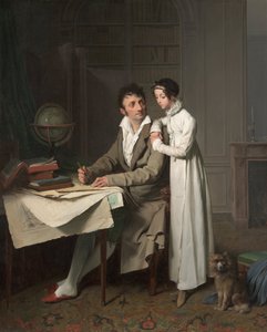 Die Geographiestunde Porträt von Monsieur Gaudry und seiner Tochter von Louis Leopold Boilly