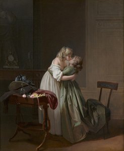 Zwei junge Frauen küssen sich, ca. 1790-1794