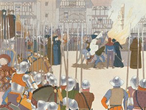 Johanna von Orleans auf dem Scheiterhaufen, Illustration aus 