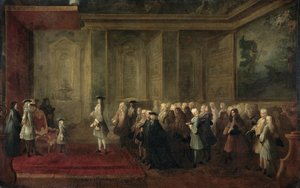 Die Aufnahme von Cornelis Hop (1685-1762) als Gesandter der Generalstaaten am Hof von Ludwig XV, 24. Juli 1719
