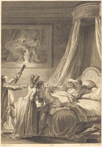 Der bestrafte Gascogner von Louis Michel Halbou and Antoine Jean Duclos after Jean Honoré Fragonard