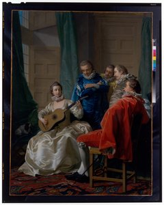 Eine spanische Frau, die Gitarre spielt von Louis Michel van Loo