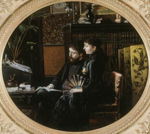 Porträt von Alphonse Daudet 1840-1897 und seiner Frau geb. Julie Allard, 1883 von Louis Montegut