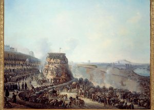Transformationen von Paris unter dem Zweiten Kaiserreich, Haussmann Paris. Besuch von Kaiser Napoleon III. und Kaiserin Eugénie auf der Baustelle des Einsturzes des Hügels von Chaillot