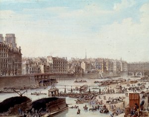 Maritimes Leben an den Docks des Hafens in Paris im Jahr 1782 (Detail)