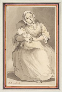 Sitzende Frau und Kind von Louis Philippe Boitard