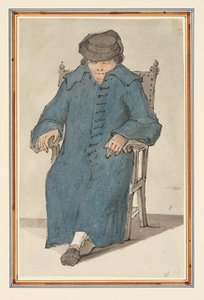 Studie eines schlafenden Mannes, ganzfigurig in einem Stuhl sitzend