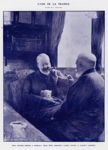 König Edward VII. auf einer Zugreise mit Präsident Emile Loubet von Frankreich