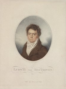 Ludwig van Beethoven (1770-1827), graviert von Blasius Höfel (1792-1863), 1814 von Louis Rene Letronne