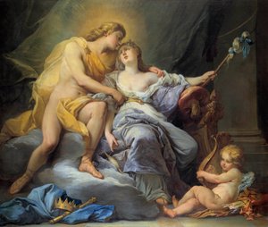 Apollo streichelt Leucothoe von Louis Simon Boizot