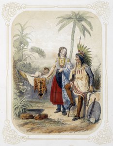 Familie in Ozeanien - in „Album du jeune voyageur“, illustriert von Louis Lassalle von Louis Simon Lassalle