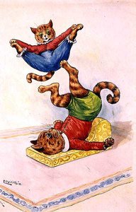 Die Akrobaten, ca. 1905 von Louis Wain