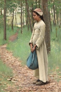 Mädchen mit Bündel von Louis Welden Hawkins