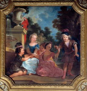 Kindergruppe beim Bilboquet-Spiel