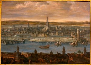 Ansicht von Sevilla - Gemälde zugeschrieben Louis de Caulery (1580-1621), Öl auf Leinwand, Anfang 17. Jahrhundert - Museum der Schönen Künste von Sevilla, Spanien