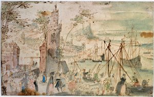 Ansicht des Hafens, frühes 17. Jahrhundert von Louis de Caullery