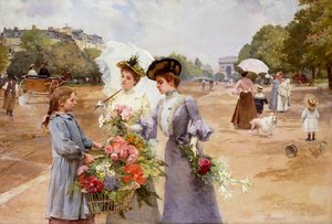 Die Allee des Bois de Boulogne - Frühlingsmorgen von Louis de Schryver