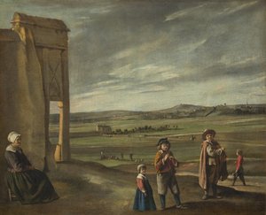 Landschaft mit Bauern