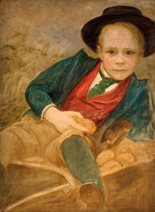 Studie für einen Jungen, der auf einer Schubkarre sitzt, 1890